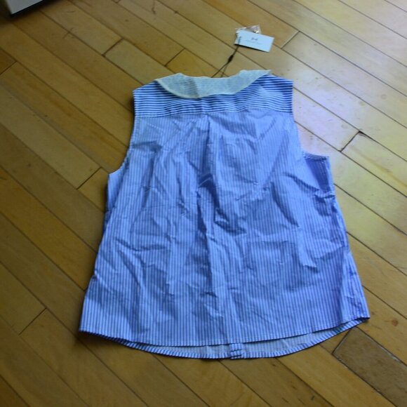 Halston Striped Cotton Top Size L - Picture 5 of 5